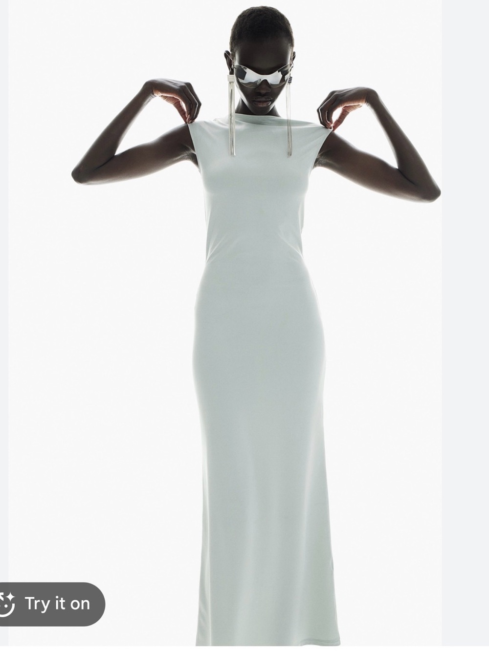 H&M Divided light turquoise sleeveless maxi bodycon dress M